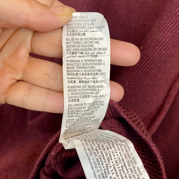 NWT Red Waffle Knit Sweater Flannel top Red/Burgundy Size XXL Or 44 - Picture 10 of 10